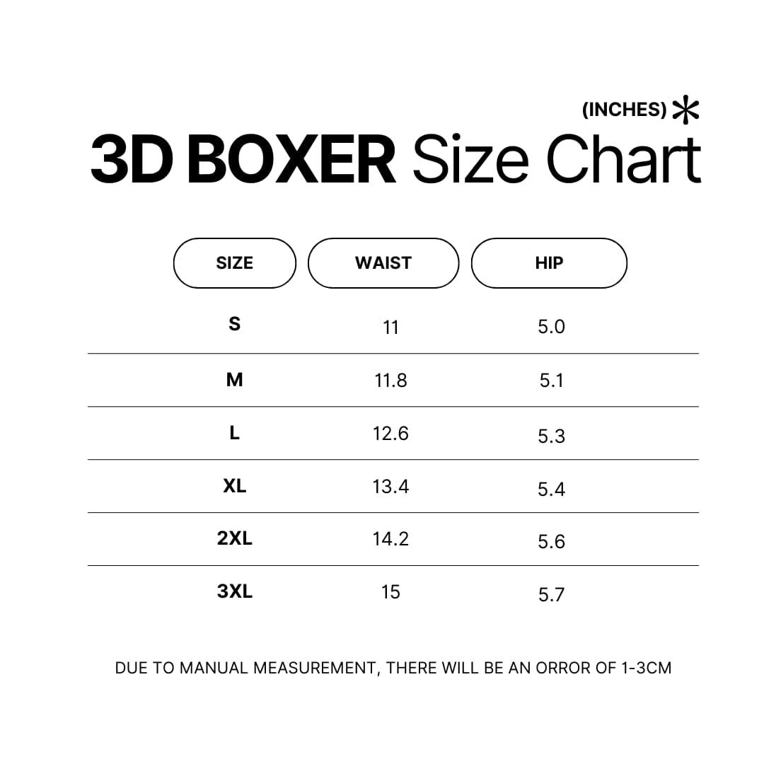 Boxer Size Chart - Lorna Shore Store