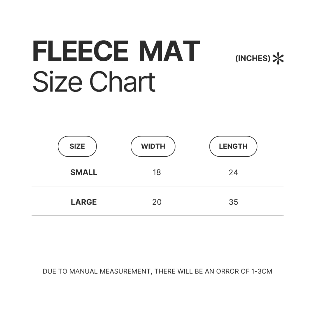 Fleece Mat Size Chart - Lorna Shore Store