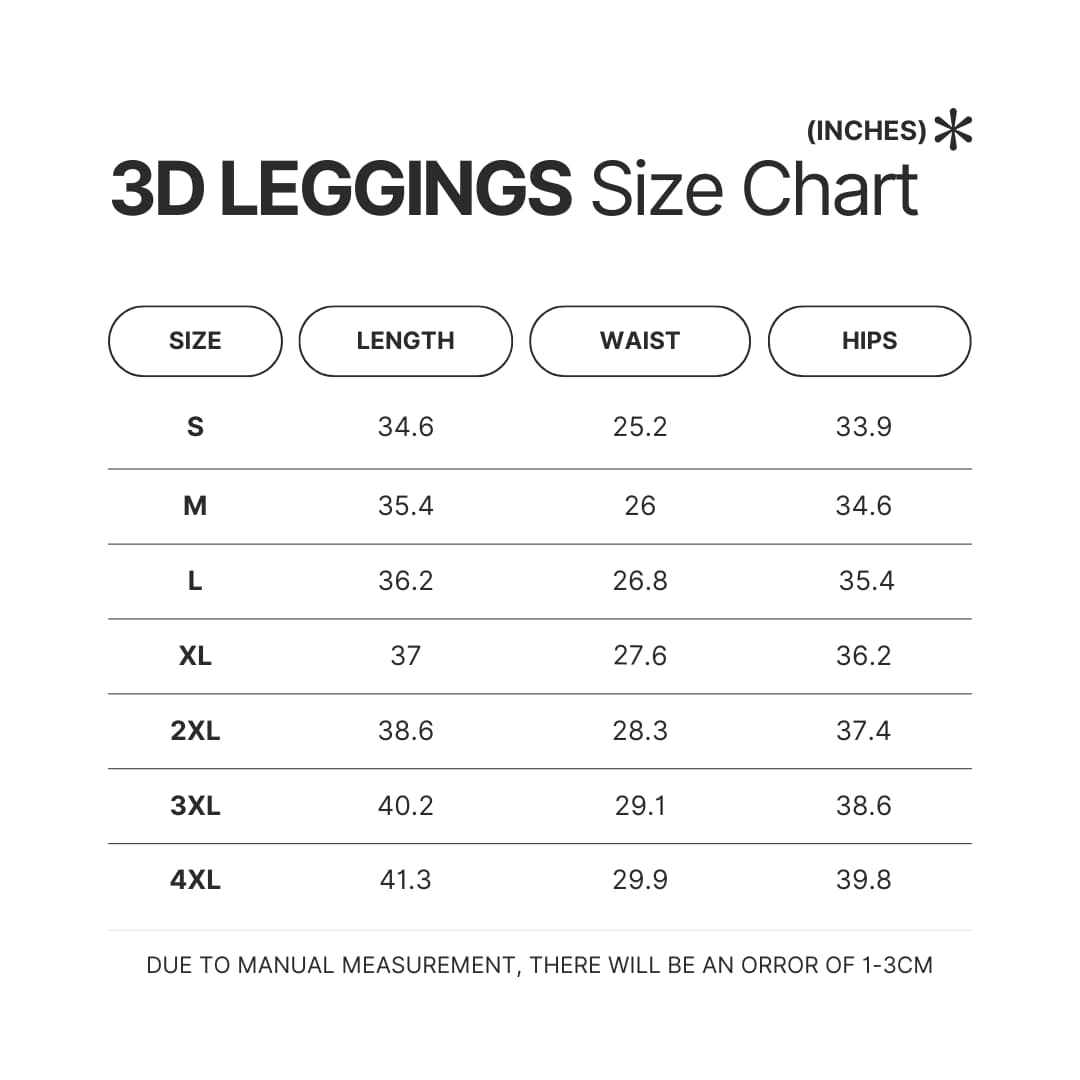 Leggings Size Chart - Lorna Shore Store