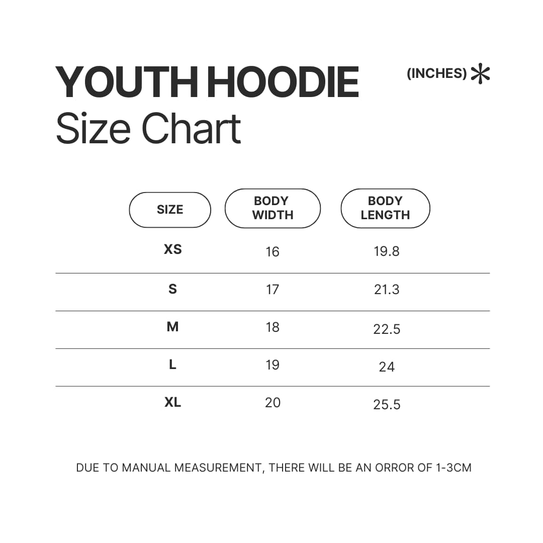 Youth Hoodie Size Chart - Lorna Shore Store