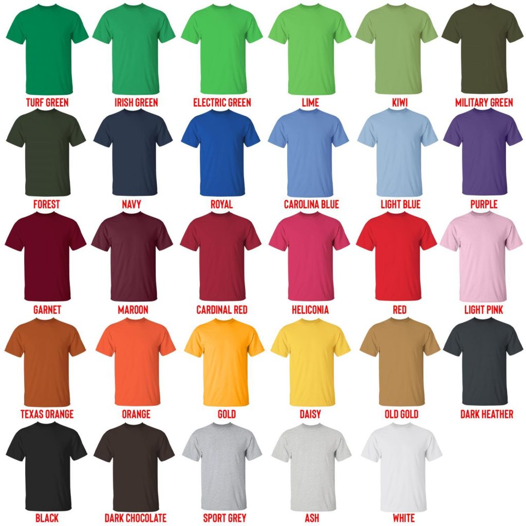 t shirt color chart - Lorna Shore Store