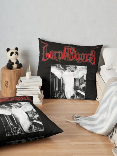 American Deathcore Band Lorna Shore Throw Pillow Official Lorna Shore Merch